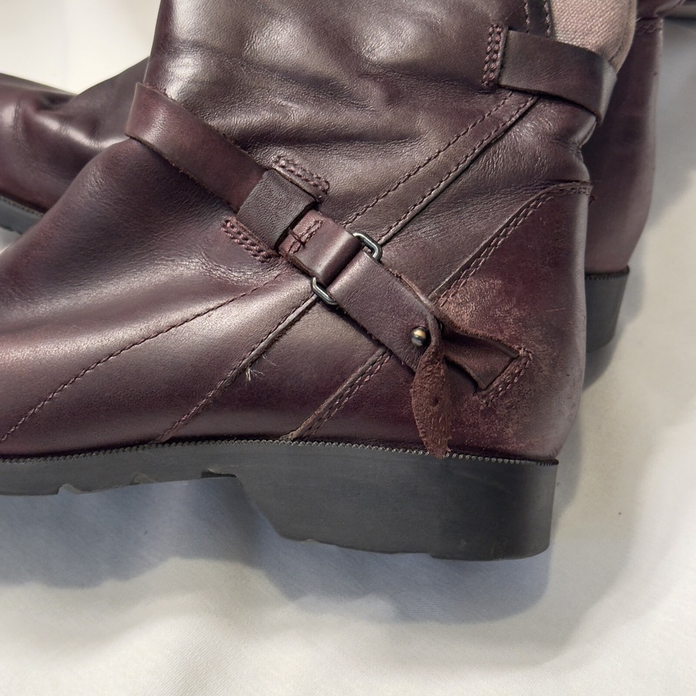 TEVA De La Vina Tall Knee High Waterproof Burgundy Leather Riding Boots 7.5 - Picture 10 of 10